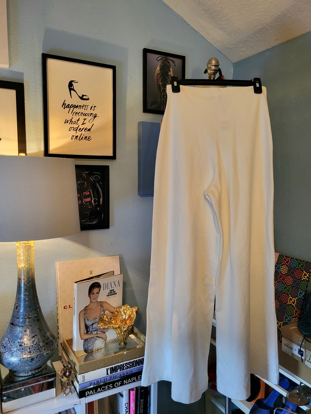 Ripley Rader Off-White Ponte Knit Long Wide Leg Pant - Picture 4 of 16